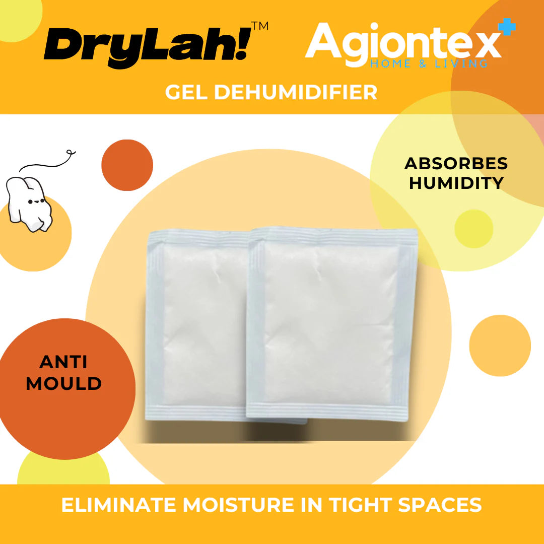 DryLah! Gel Dehumidifier Moisture Absorber Pouch Dehumidifier Sachet (10 pcs)Absorbs up to 1.5X wt