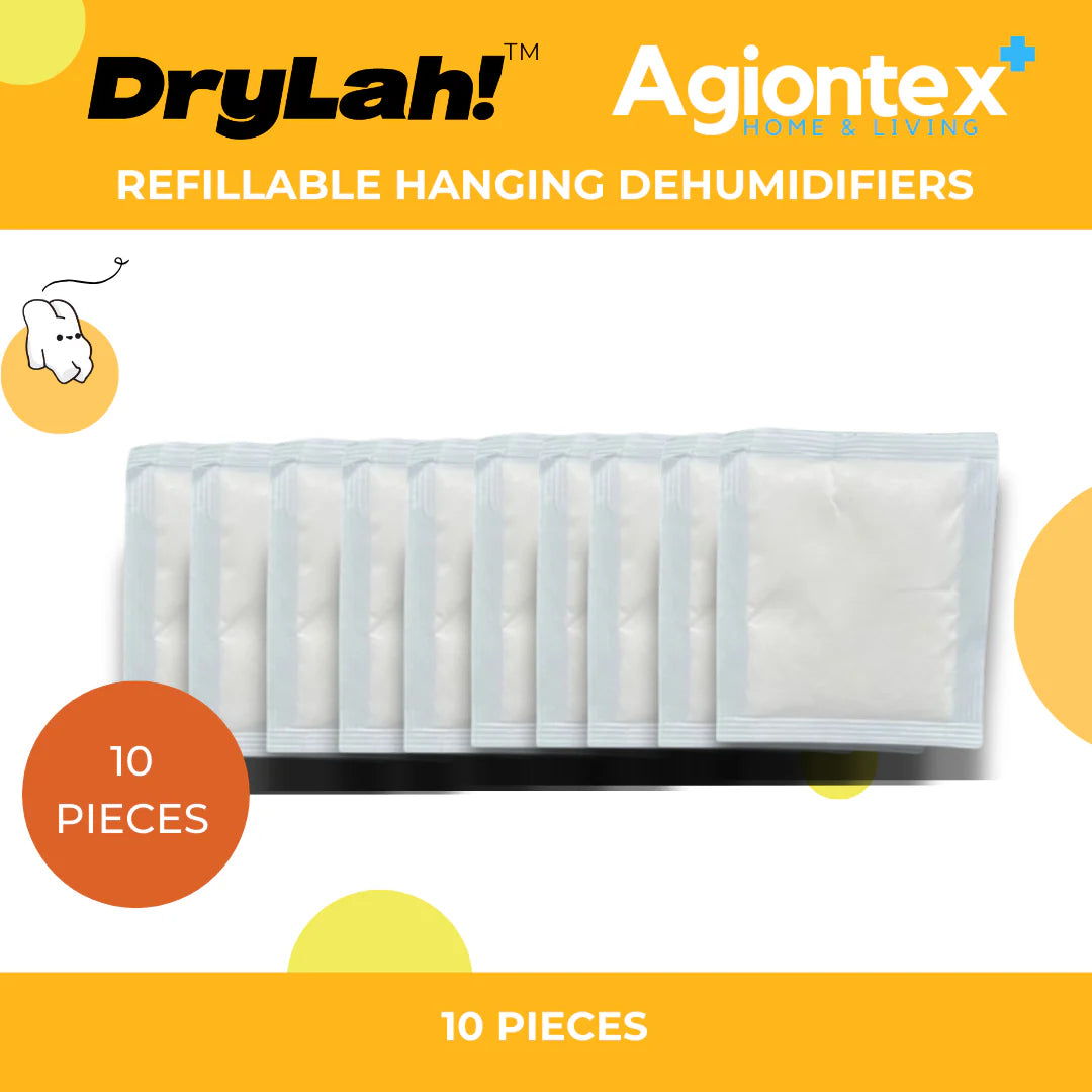 DryLah! Gel Dehumidifier Moisture Absorber Pouch Dehumidifier Sachet (10 pcs)Absorbs up to 1.5X wt