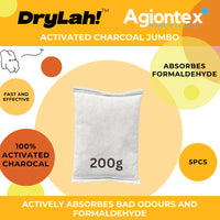 DryLah! JUMBO 200G Activated Charoal Odour Absorber (5 pcs) High performance Air Purifying Non Toxic