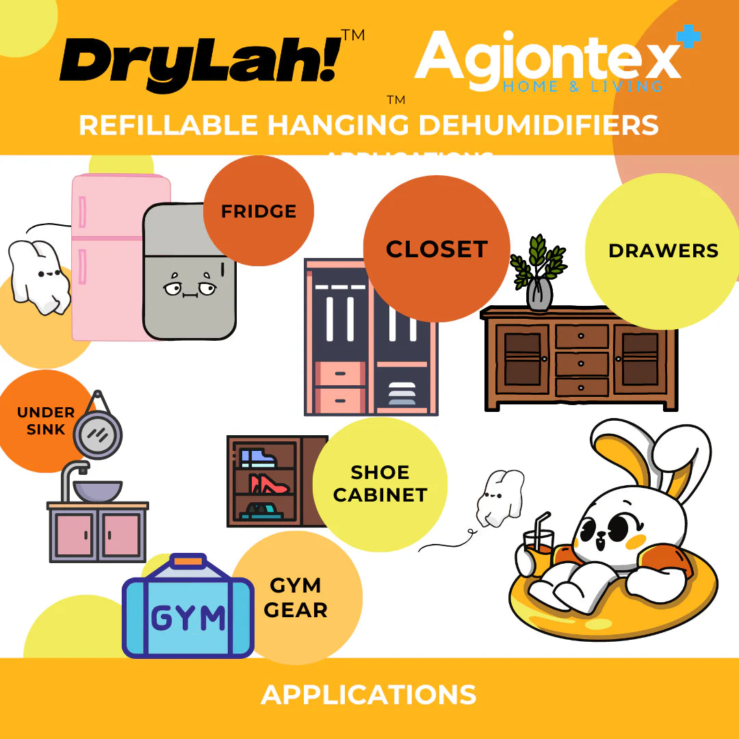 DryLah! Gel Dehumidifier Moisture Absorber Pouch Dehumidifier Sachet (10 pcs)Absorbs up to 1.5X wt
