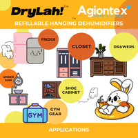 DryLah! Gel Dehumidifier Moisture Absorber Pouch Dehumidifier Sachet (10 pcs)Absorbs up to 1.5X wt
