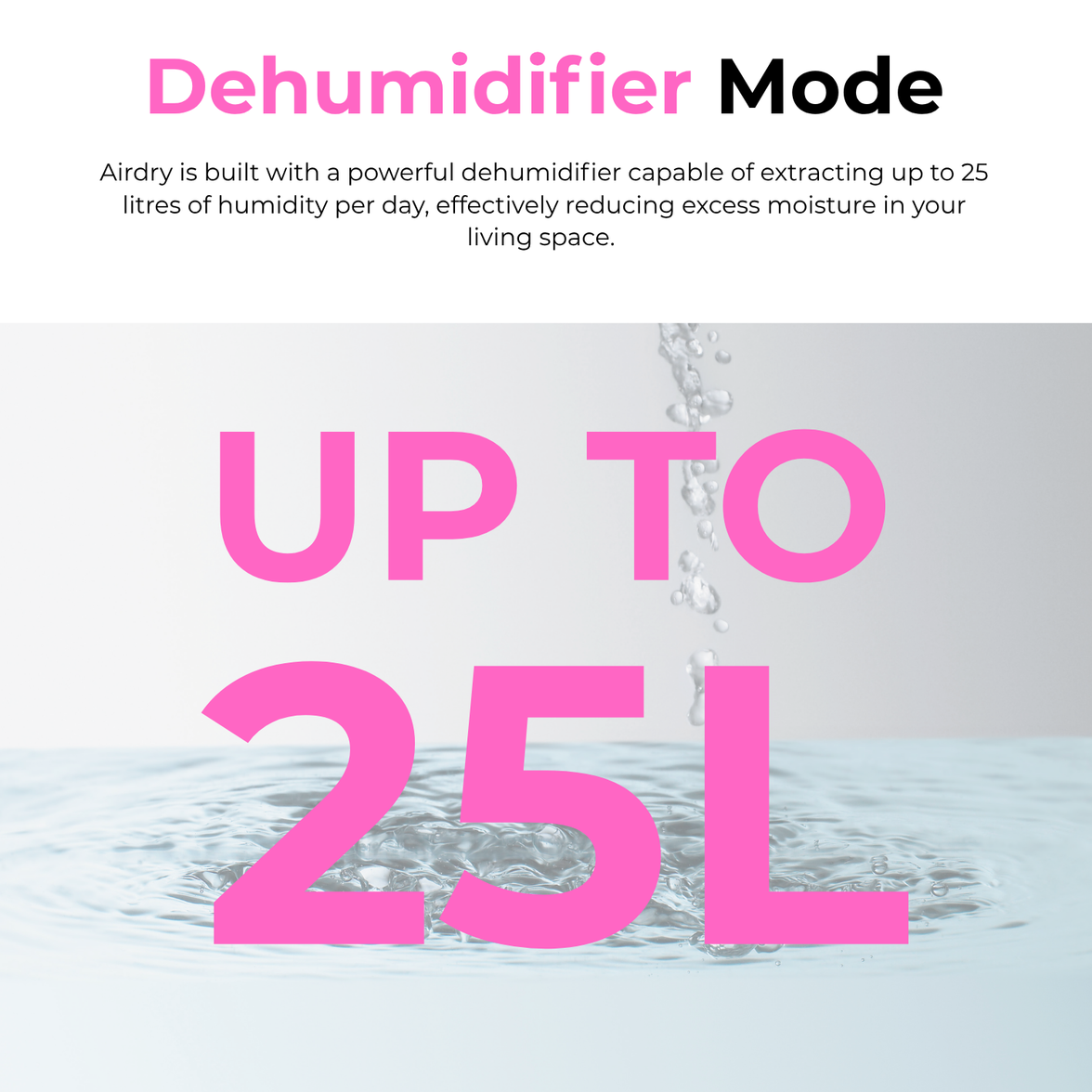 AIRDRY Smart Pro 25L 4-in-1 Dehumidifier + Air Purifier