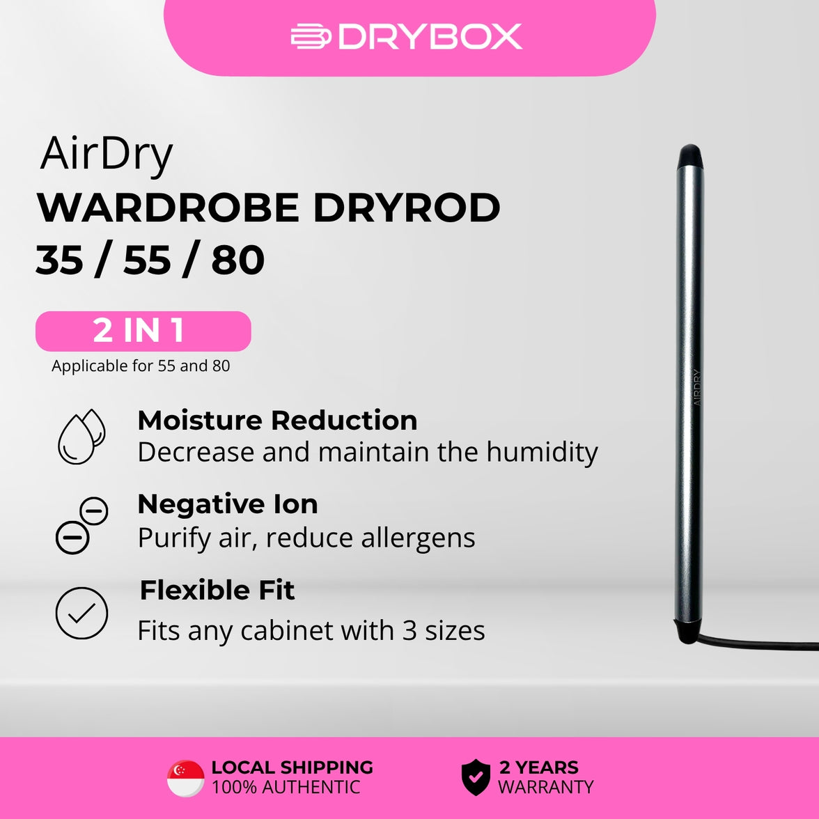 AIRDRY Wardrobe Dehumidifier Dry Rod