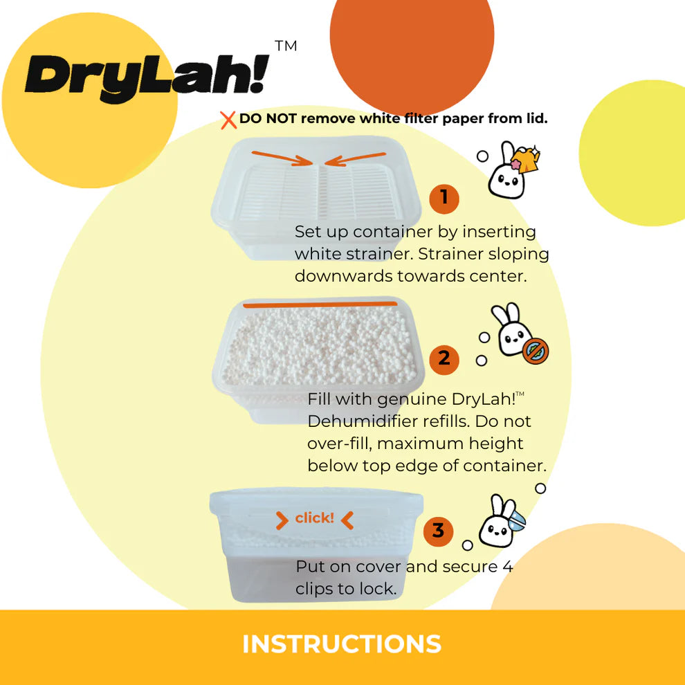 DryLah! Refillable Eco-Friendly Moisture Absorber (Family Bundle) | Sustainable PATENT CONTAINERS