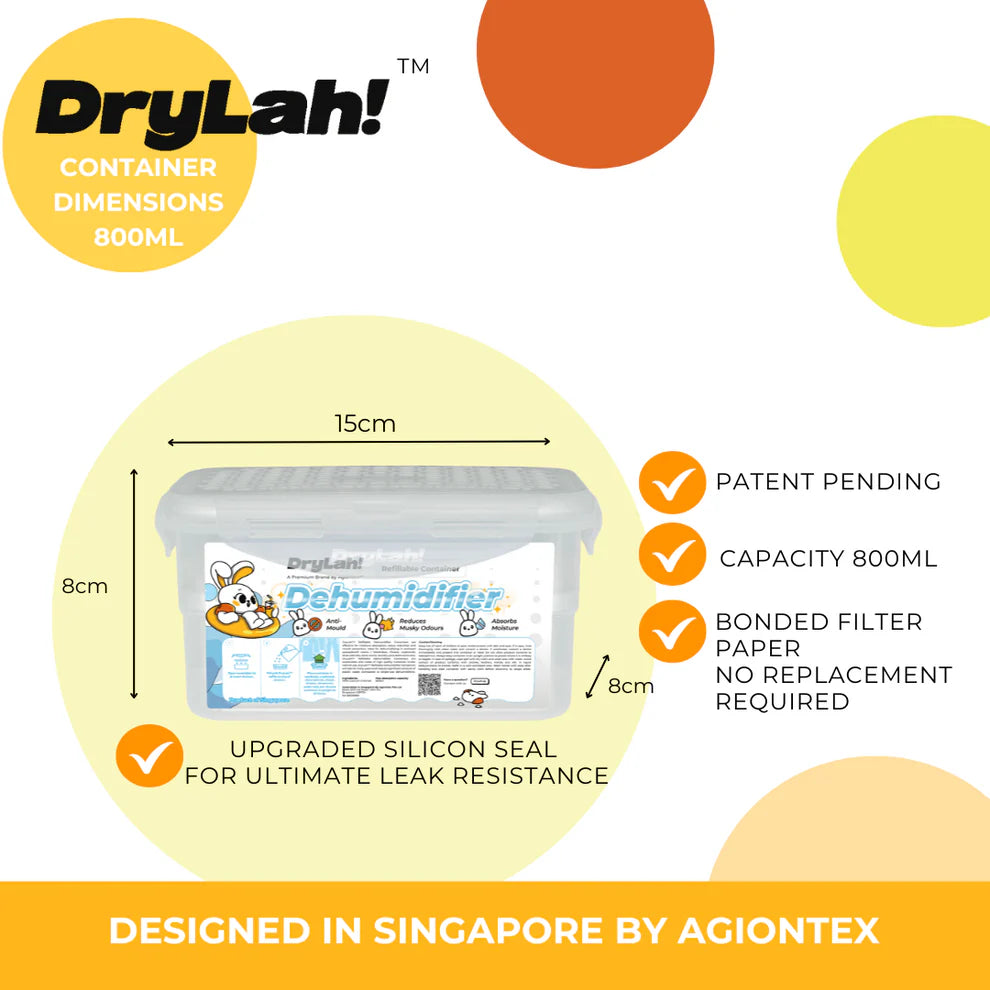 DryLah! Refillable Eco-Friendly Moisture Absorber (Family Bundle) | Sustainable PATENT CONTAINERS