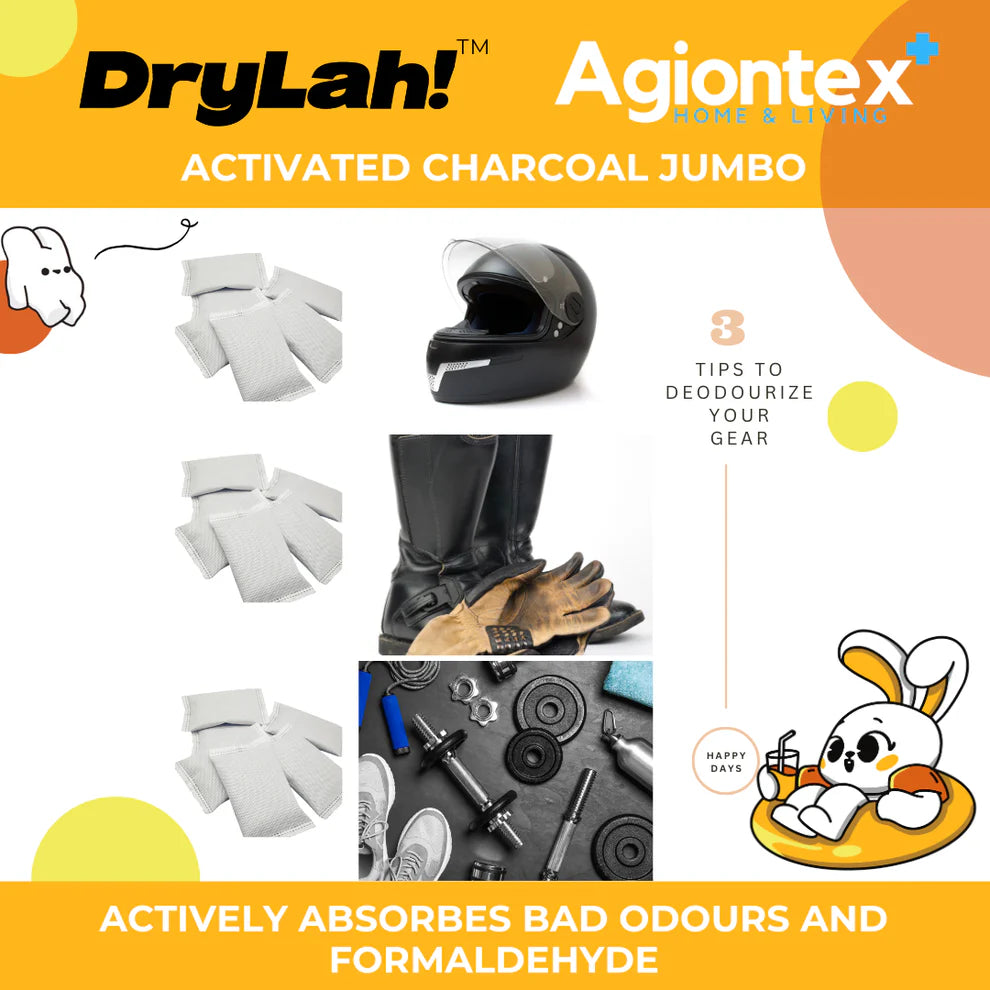 DryLah! JUMBO 200G Activated Charoal Odour Absorber (5 pcs) High performance Air Purifying Non Toxic