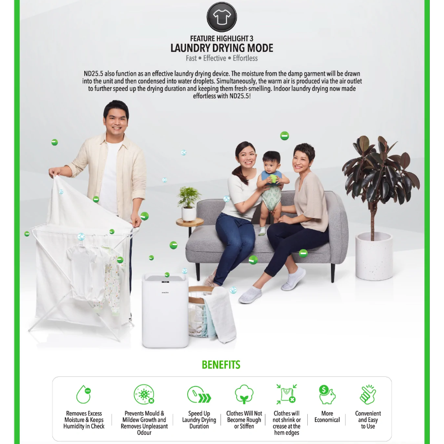 Novita Dehumidifier + Air Purifier 2-In-1 ND 25.5+