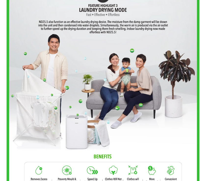 Novita Dehumidifier + Air Purifier 2-In-1 ND 25.5+